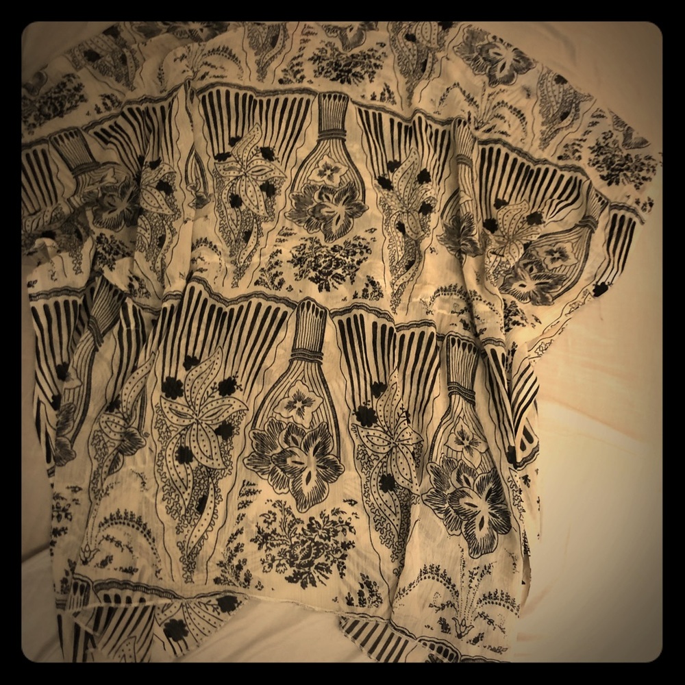 Black and white blouse